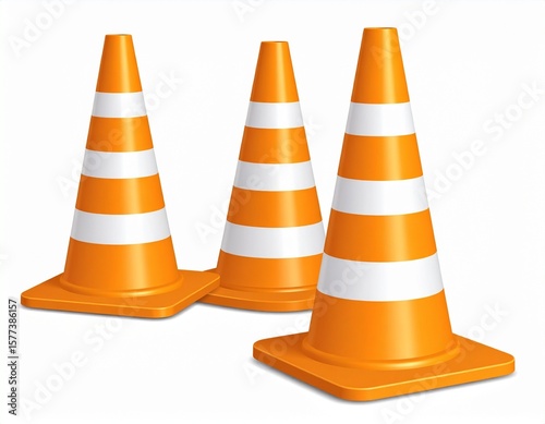 traffic cones isolated on white