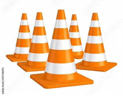 traffic cones isolated on white