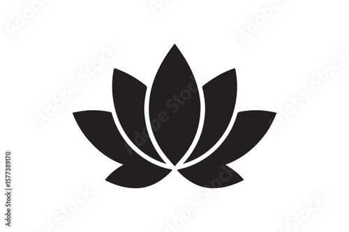 Lotus Flower icon silhouette vector with white background