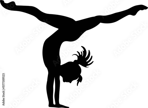 Cartwheel lady SVG, Cartwheel vector Art, Gymnastics cartwheel silhouette