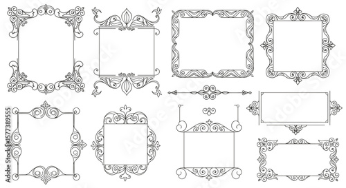 Elegant ornate frame collection: vintage decorative borders and corners