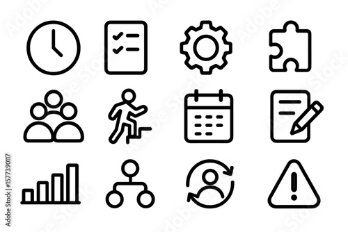 Essential flat icons for business and productivity projects