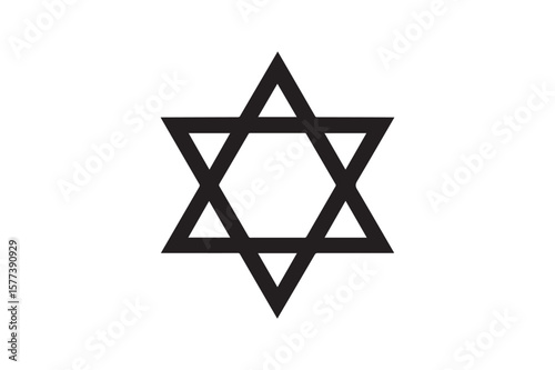 Star of David icon silhouette vector with white background