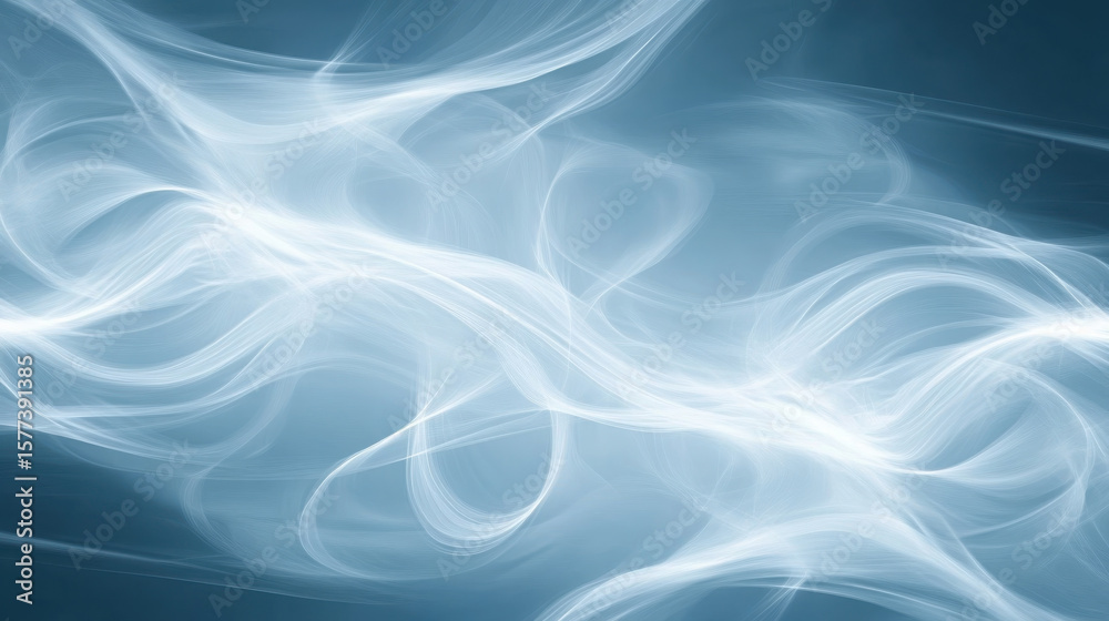 Fototapeta premium Abstract light blue elegant wave lines and glowing energy, smoke or silk effect. Modern ethereal graphic art background.