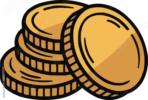 Stack of shiny gold coins symbolizing wealth and financial success in business