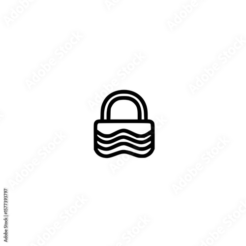 Vector Padlock with WiFi Waves Representing Cybersecurity Privacy and Network Access Icon

