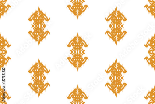 Seamless Ikat Vector Pattern in yellow – Traditional Textile Design