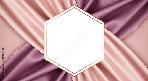 Elegant Rose Gold Frame on Silky Pink and Purple Fabric Backdrop