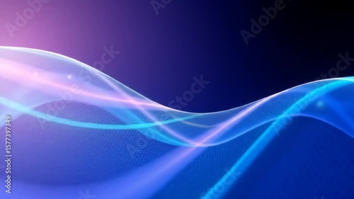 Wallpaper Mural Flowing Light Waves: Abstract Blue and Purple Energy Stream Animation Torontodigital.ca