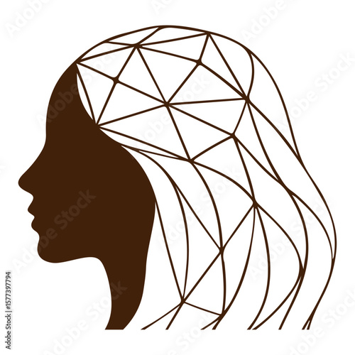 silhouette of a woman with long hair