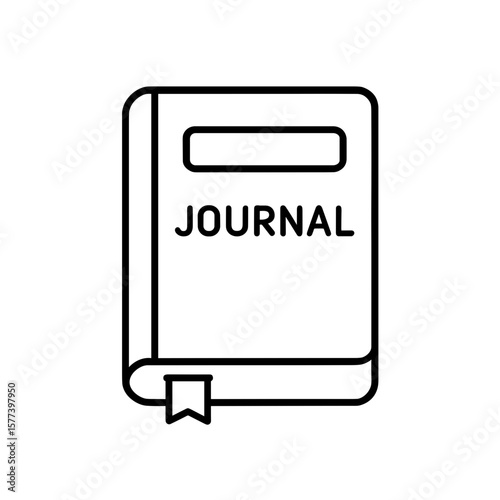 Mental health journal book icon symbolizing mood tracking, outline icon