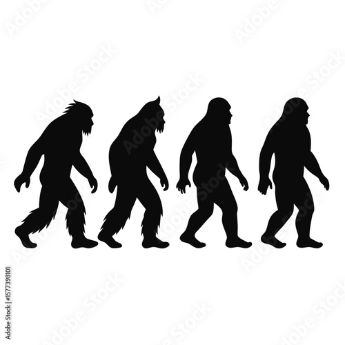 Human Evolution A Silhouette Journey from Primate to Modern Man