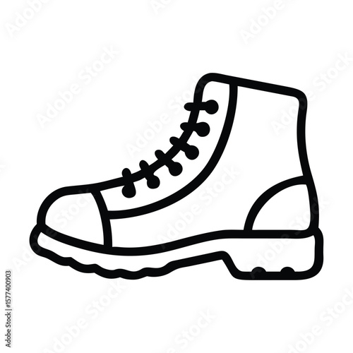 Hiking boot vector icon filled flat sign for mobile concept 