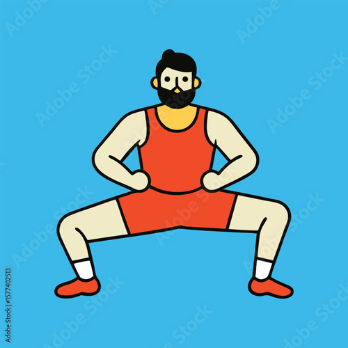 bulgarian split squat cartoon art