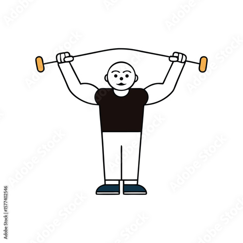 cable lateral raise exercise cartoon art