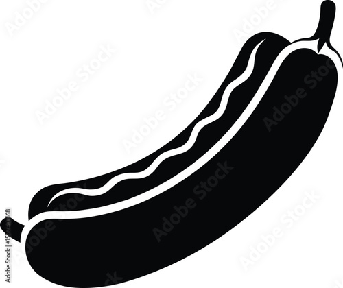 Classic hotdog silhouette a taste of street food tradition