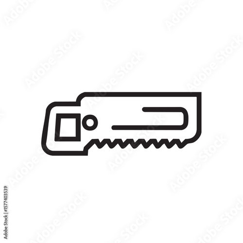  A simple outline icon of a hand saw.