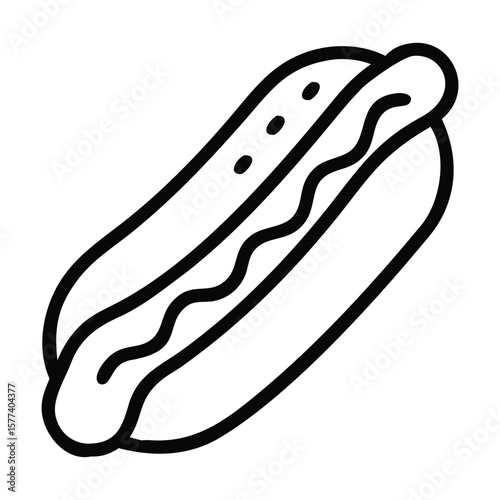 Classic hotdog silhouette a taste of street food tradition