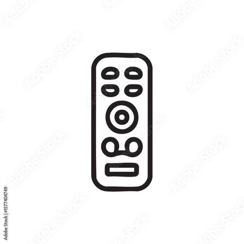 An outline icon of a remote control with various buttons.