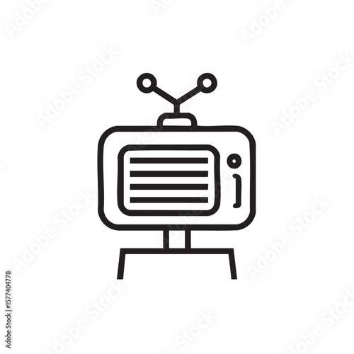An outline icon of an old television set displaying lines.