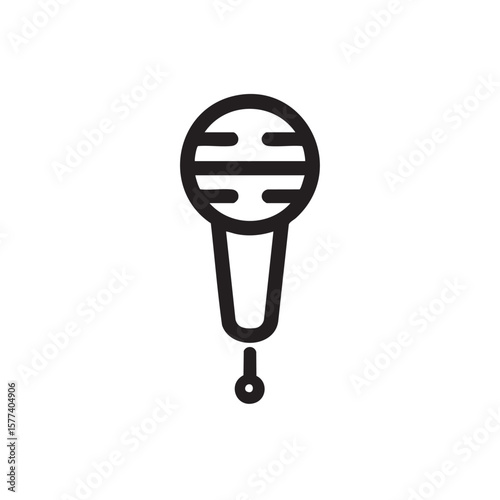  An outline icon of a microphone for speaking or singing.