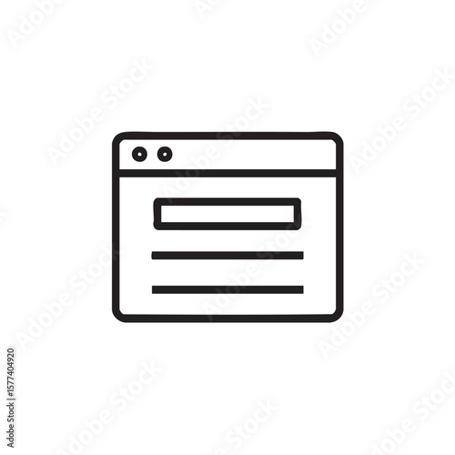 An outline icon of a web browser window.