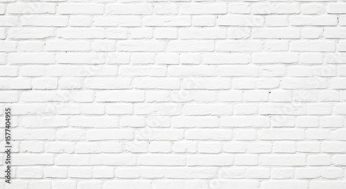 Clean White Brick Wall Texture Background for Design