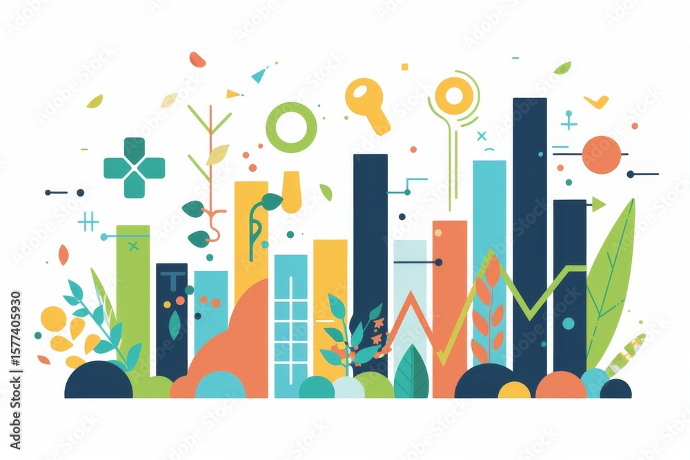 Obraz premium Colorful eco-inspired urban landscape