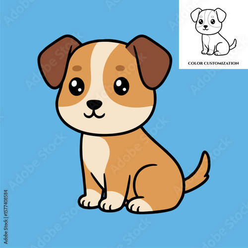 cute dog cartoon design, vector illustration
