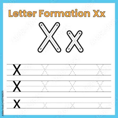 letter X formation

tracing letter X

handwriting practice X

letter X worksheet

uppercase and lowercase X

alphabet tracing worksheet

printable letter X

preschool writing sheet

early learning alp