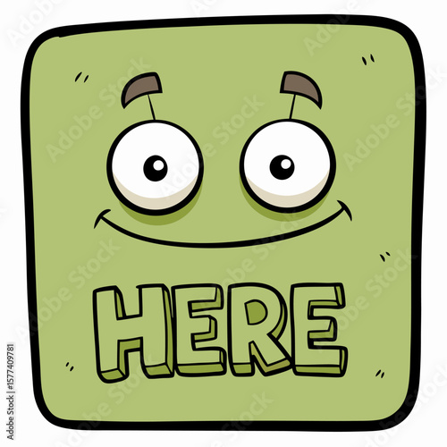Square graphic featuring an olive branch with the text i m here on a white background