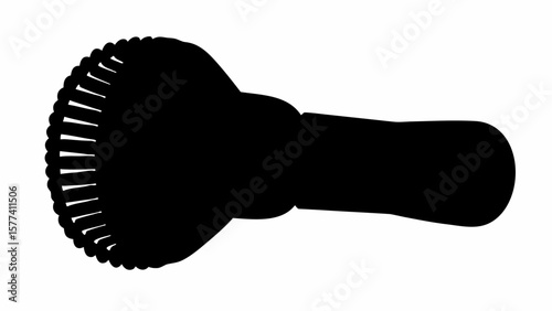 Silhouette of a cocktail strainer with a handle and a strainer head with coiled wire springs
