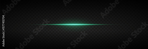 Glowing horizontal lines of light, laser flash. 