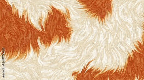 Soft Textured Fur Pattern in Warm Orange and Cream Colors