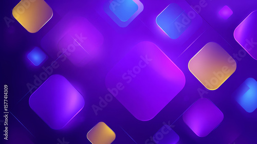 Abstract geometric background featuring dynamic purple shapes and futuristic gradient design. Ideal for poster, flyer, landing page, or digital layout. Modern composition with minimal vector style
