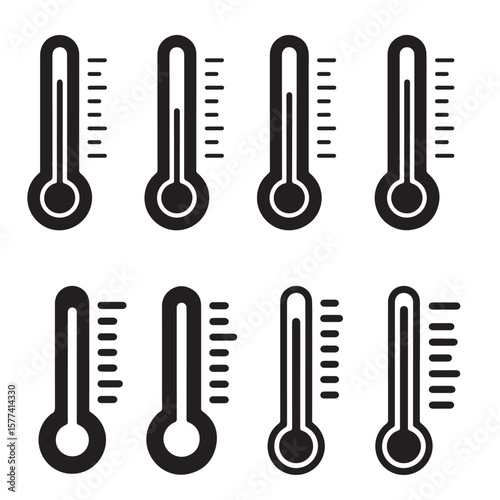 set vector various Thermometer Icons line art outline