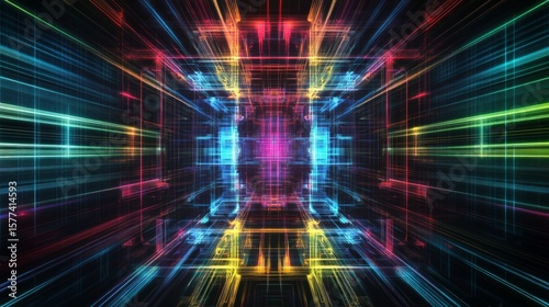 Futuristic Holographic Pattern Background for Technology Concepts