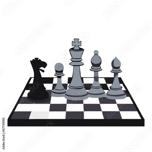 Dynamic chessboard layout with strategically positioned pieces for competitive play
