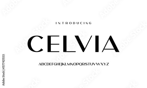 Sans serif fashion typography font vector. Modern clean elegant character set. Creative alphabet simple typeface. Digital letter type style. Logo art banner poster flyer billboard text graphic design