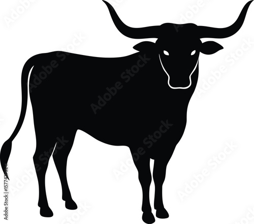 Cow graphic icon cow black silhouette isolated on white