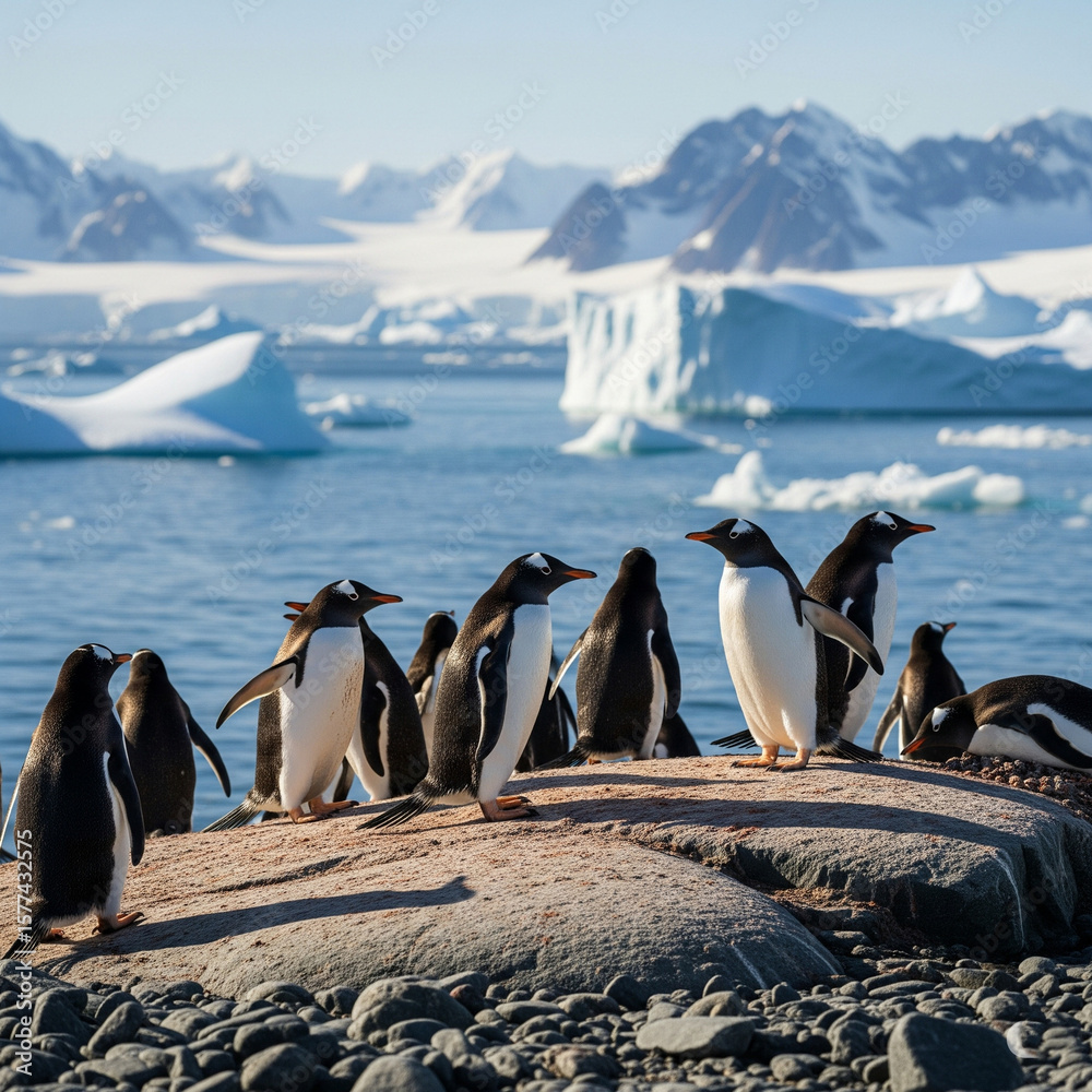 Obraz premium several penguins