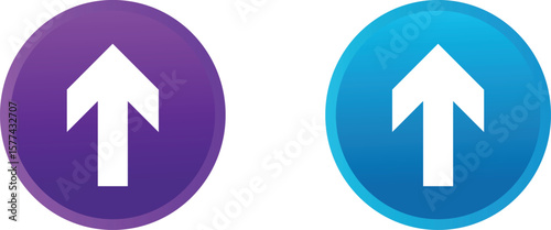 Free Download Two circular gradient buttons with white up arrows isolated on transparent background - GFXLoad