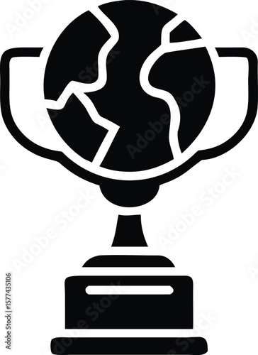 Globe trophy award icon