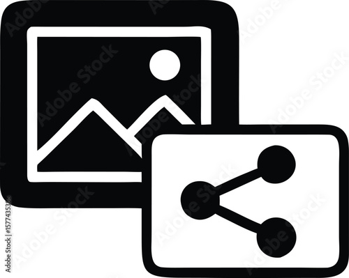 Photo sharing concept icon