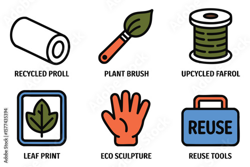 Recycling Icons: Reduce, Reuse, Recycle Illustration Set for Sustainability Projects