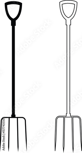 Gardening tools icon set hand rake vector collection isolated on transparent background for creative projects. Gardening tools landscape construction farm work equipment