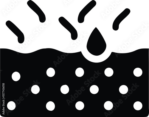 Skin layer damage and skincare icon
