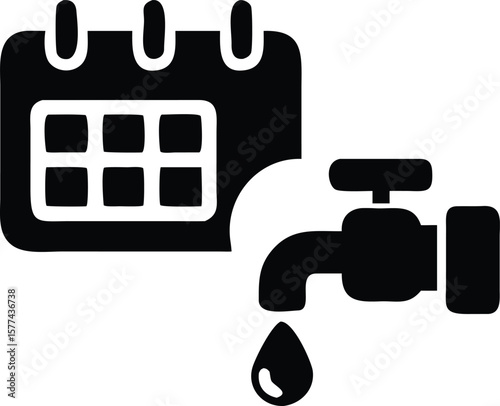 Water conservation calendar schedule time icon