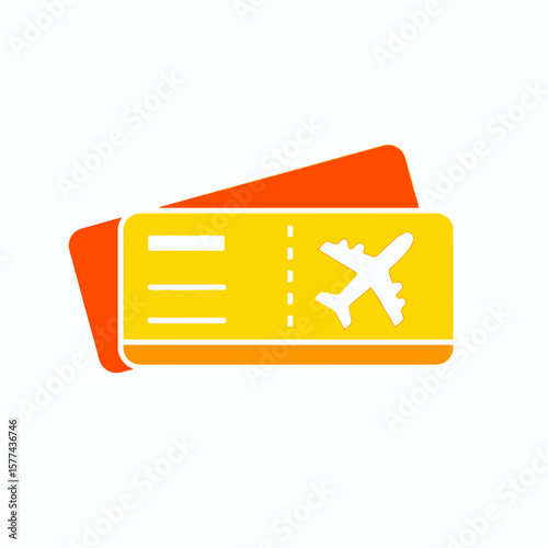Flat Vector Icon of Airplane Tickets for Travel and Booking