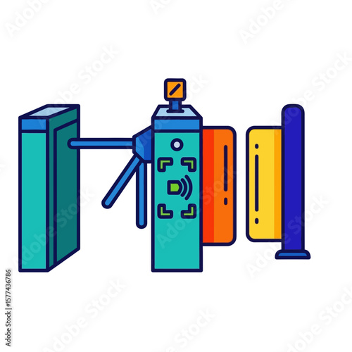 Wallpaper Mural Turnstile Access Control Flat Vector Icon Torontodigital.ca
